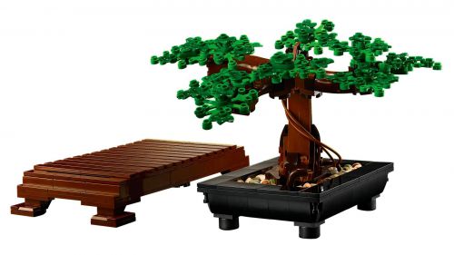 Lego Creator Expert Drzewko Bonsai , numer katalogowy 10281, 878 części klocków, zestaw lego zmienny na dwa rodzaje, drzewko zielone lub drzewko z kwiatami