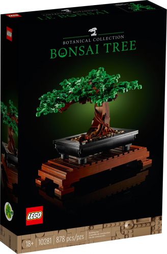 Lego Creator Expert Drzewko Bonsai , numer katalogowy 10281, 878 części klocków, zestaw lego zmienny na dwa rodzaje, drzewko zielone lub drzewko z kwiatami