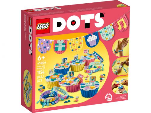 LEGO Dots pełny zestaw imprezowy babeczki  girlanda bransoletki 41806