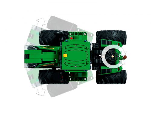 Lego technic traktor zielony John Deere 9620R , Lego 42136, Lego Technic dla konstruktorów 8+, skrętne koła