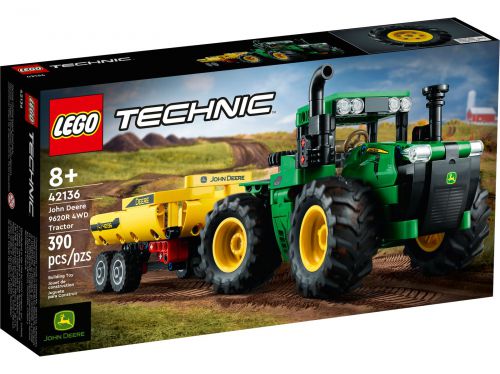 Lego technic traktor zielony z żółtą przyczepą John Deere 9620R , Lego 42136, Lego Technic dla konstruktorów 8+